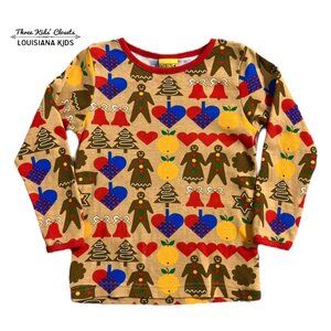 DUNS Sweden Sz 98 (3) Organic Christmas Gingerbread Man Shirt